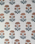 Sylvia Hand Block Printed Linen Fabric Swatch fabric swatch