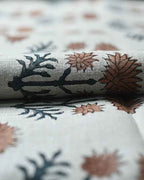 Sylvia Hand Block Printed Linen Fabric Linen Fabric