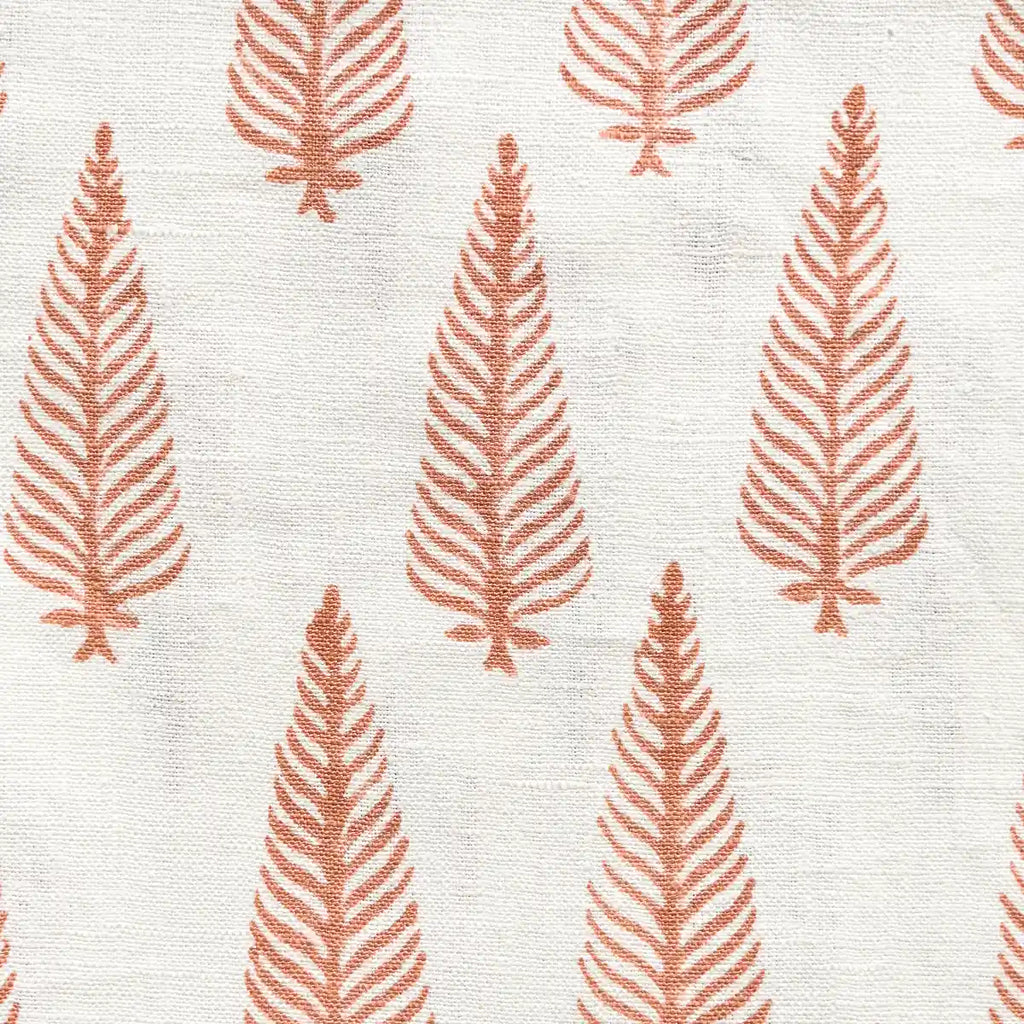 The Fern Coral Linen Fabric Yard Linen Fabric