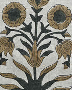 Marigold Hand Block Printed Linen Linen Fabric