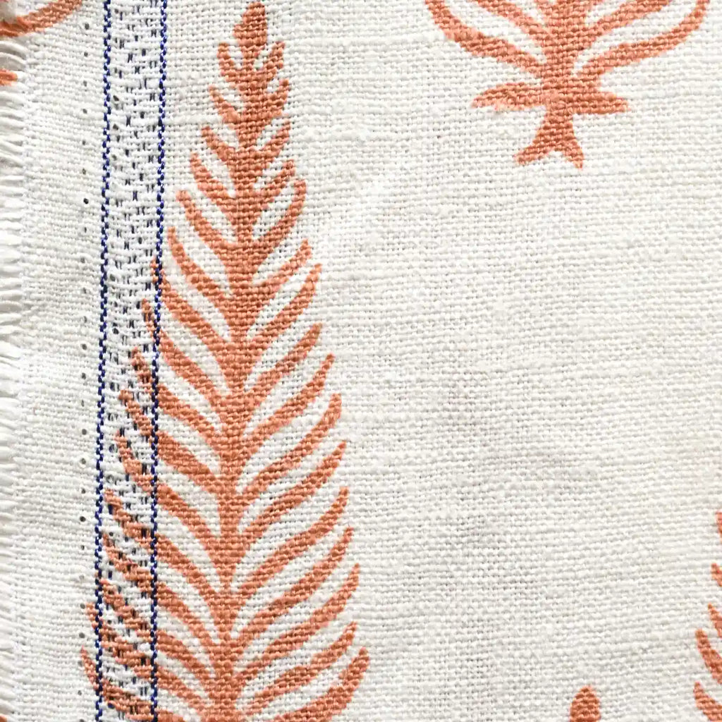 The Fern Coral Linen Fabric Linen Fabric