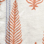The Fern Coral Linen Fabric Linen Fabric