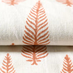 The Fern Coral Linen Fabric Linen Fabric