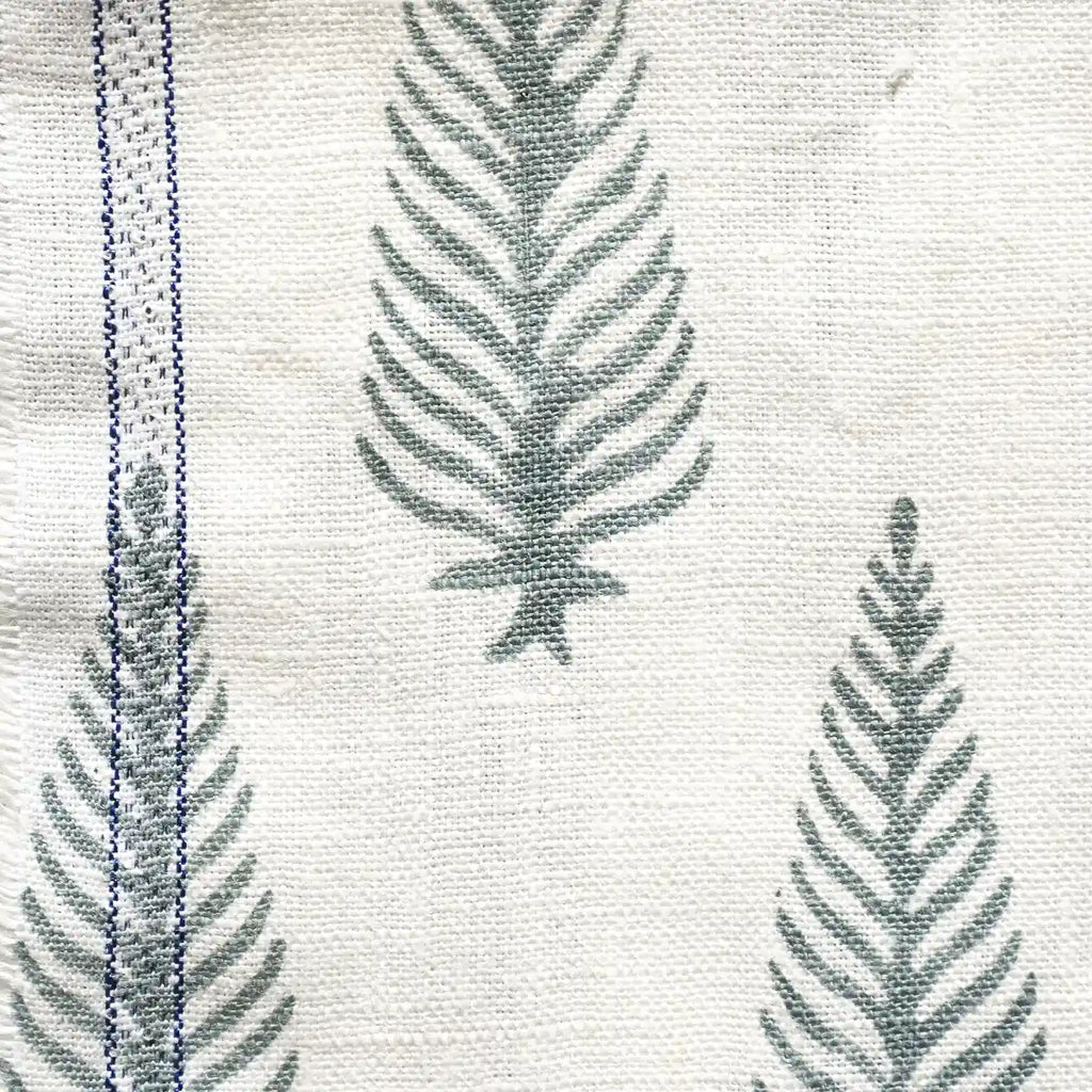 Fern Costal Blue Linen Fabric