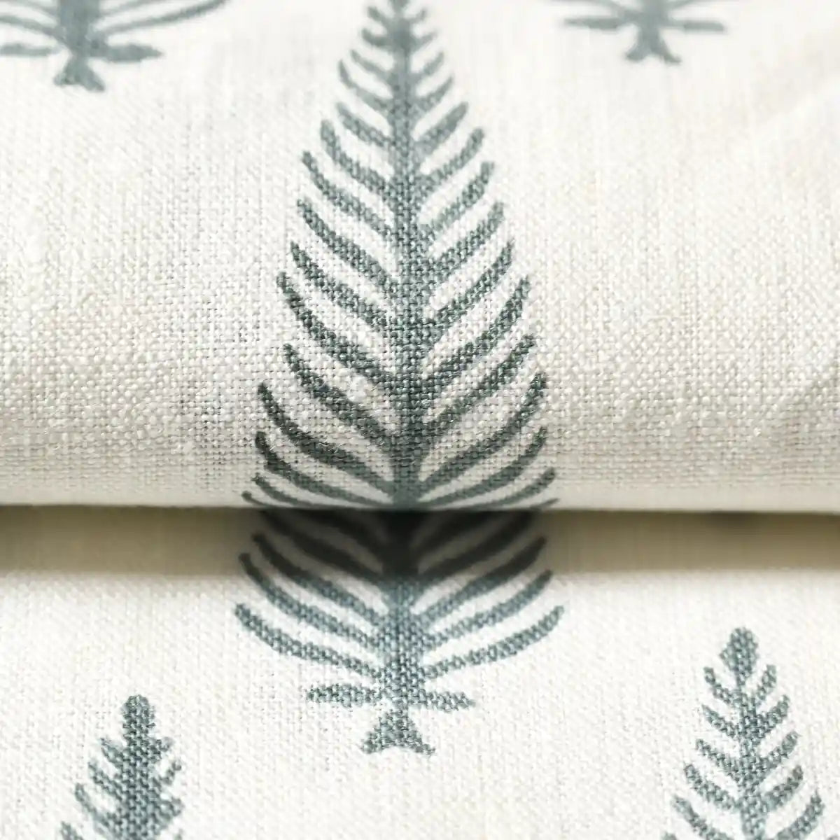 Fern Costal Blue Linen Fabric