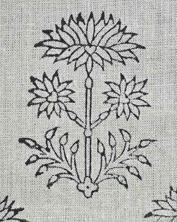 Sylvia Hand Block Printed Linen Fabric Linen Fabric