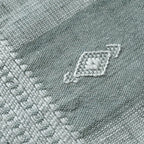 Vintage Bhujodi Handwoven Wool Bed Throw – Sage Green Handloom Throws