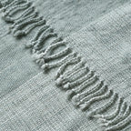 Vintage Bhujodi Handwoven Wool Bed Throw – Sage Green Handloom Throws