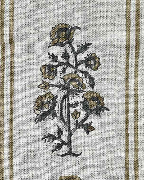 Arla Hand Block Printed Linen Fabric Linen Fabric