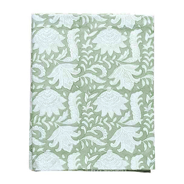 Ivy Floral Block Print Tablecloth