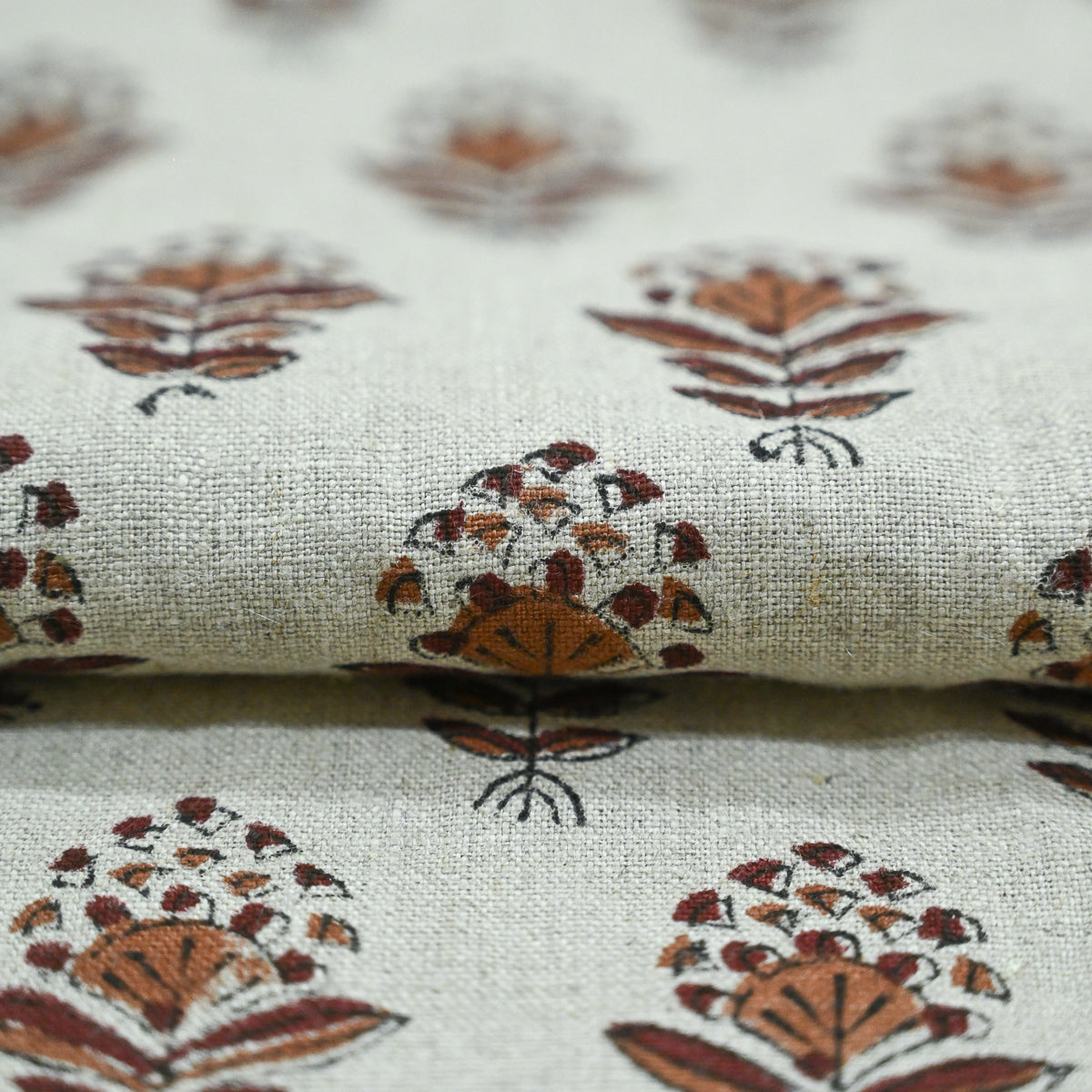 Nitika Block Print Heavy Linen Fabric for Designer Upholstery Linen Fabric