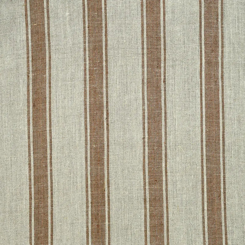 4.5 Yards Cut Out-Brownie Ticking Stripe Upholstery Fabric Yard Warm White and Mocha Linen Fabric