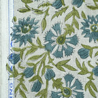 Veronica Hand Block Printed Linen Fabric Linen Fabric