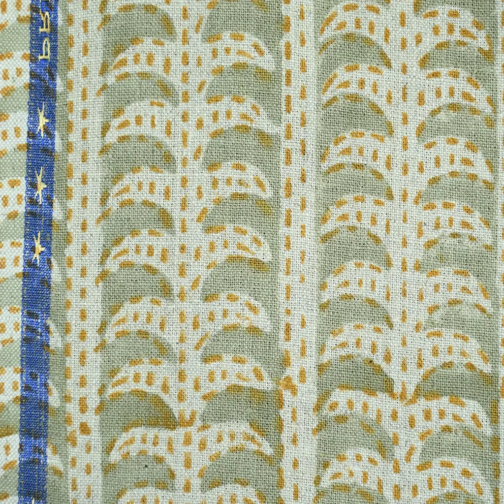 Dixie Hand Block Print Linen Fabric Linen Fabric