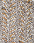 Scottie Hand Block Printed Linen Fabric Mocha and Butternut Linen Fabric