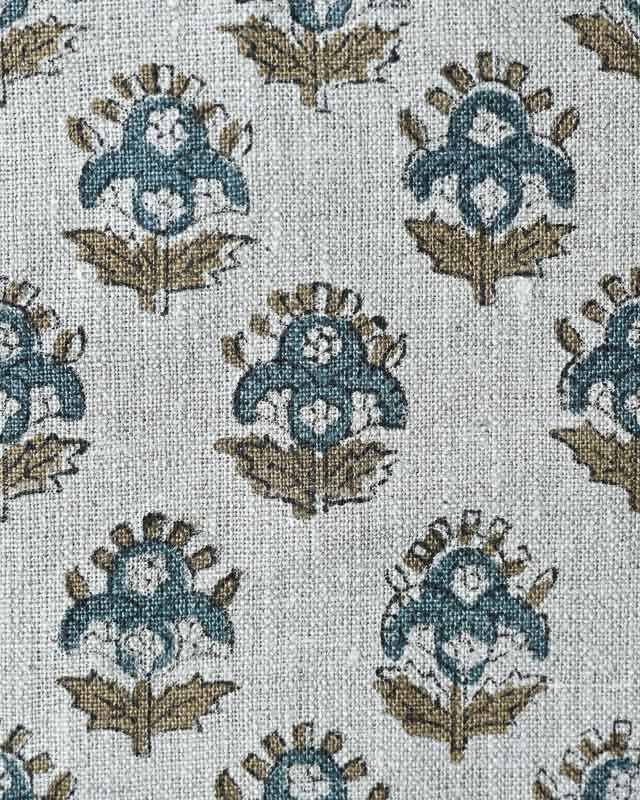 Anara Hand Block Printed Linen Linen Fabric