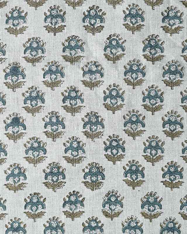 Alba Hand Block Printed Linen Linen Fabric
