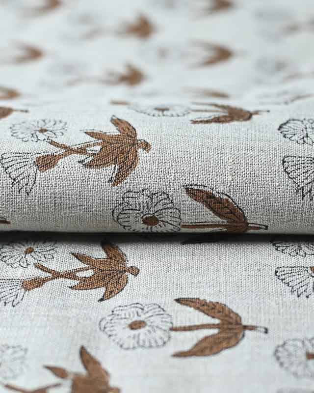Madison Premium Hand Block Printed Linen Linen Fabric