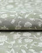David Hand Block Printed Linen Linen Fabric