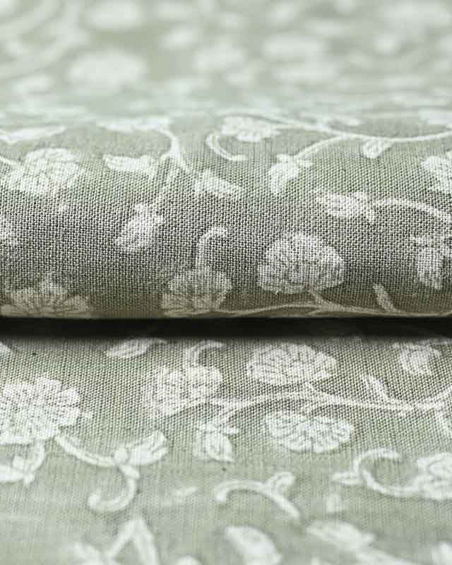 David Hand Block Printed Linen Linen Fabric