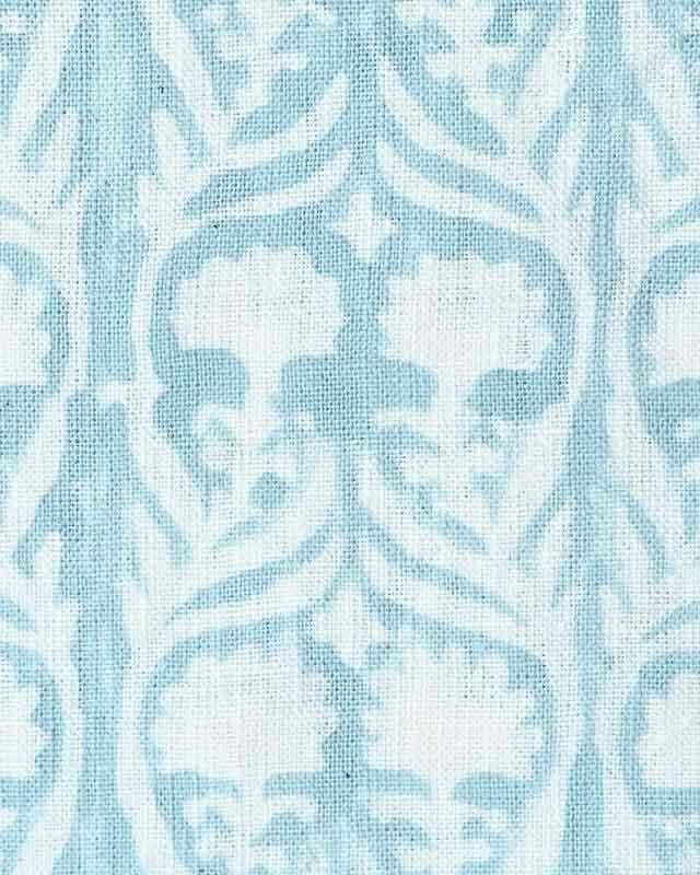 Henderson Floral Block Printed Linen Fabric Linen Fabric