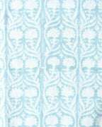Henderson Floral Block Printed Linen Fabric Light Blue Linen Fabric