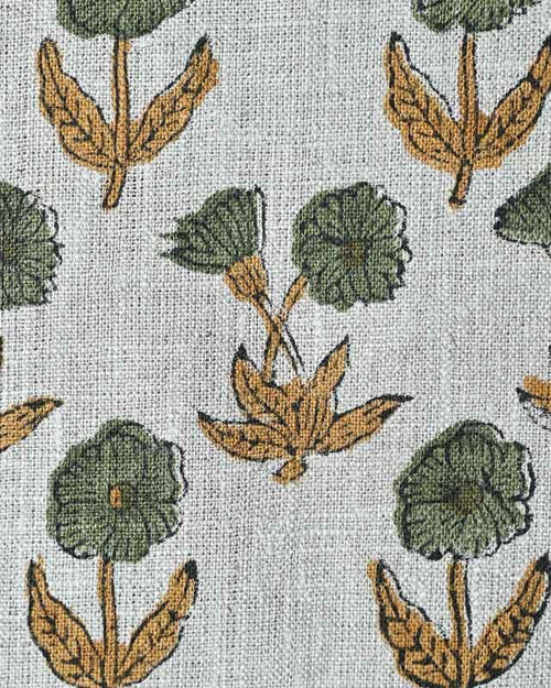 Amelia Premium Hand Block Printed Linen Linen Fabric