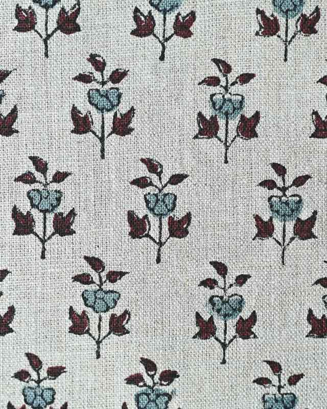 Amber Block Printed Linen Fabric Linen Fabric