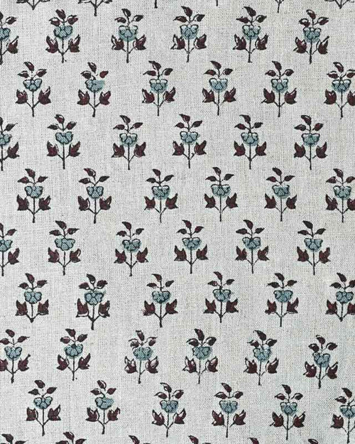 Amber Block Printed Linen Fabric Swatch