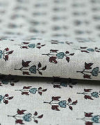 Amber Block Printed Linen Fabric Linen Fabric