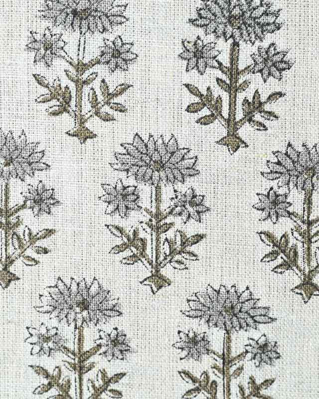 Sylvia Hand Block Printed Linen Fabric Linen Fabric