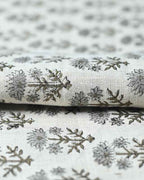 Sylvia Hand Block Printed Linen Fabric Linen Fabric