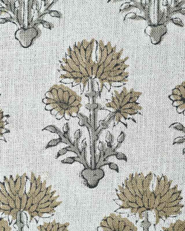 Sylvia Hand Block Printed Linen Fabric Linen Fabric
