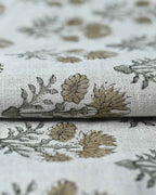Sylvia Hand Block Printed Linen Fabric Linen Fabric
