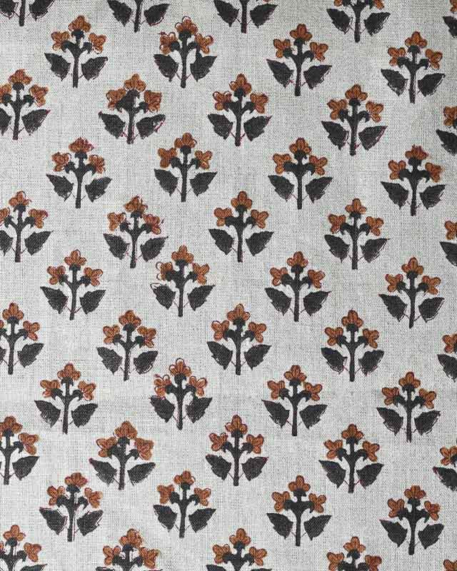 Gabby Natural Upholstery Fabric Beige and Spiced Pumpkin Linen Fabric