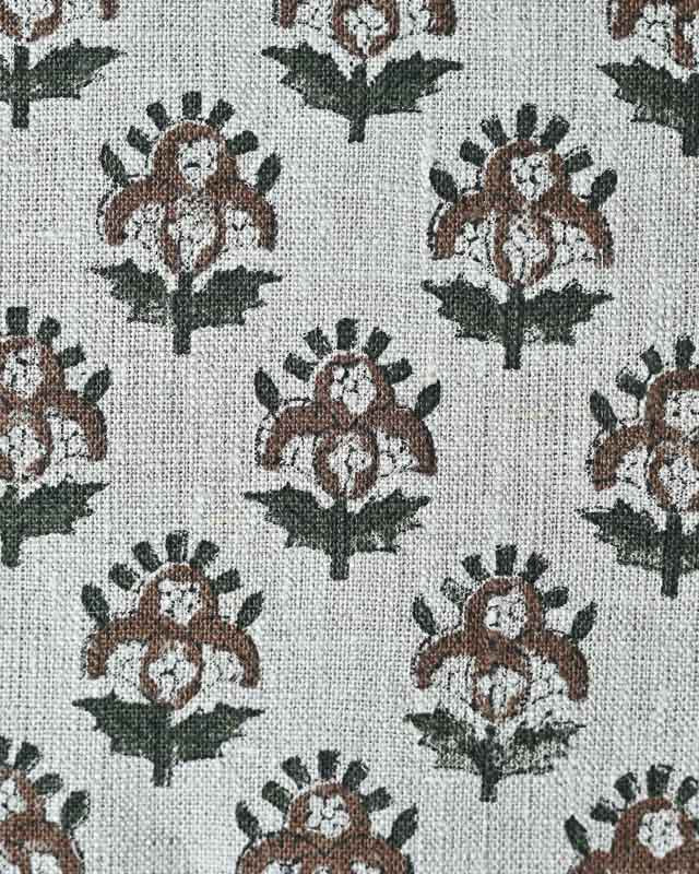 Anara Hand Block Printed Linen Linen Fabric