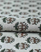 Anara Hand Block Printed Linen Linen Fabric