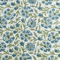 Veronica Hand Block Printed Linen Fabric Swatch fabric swatch