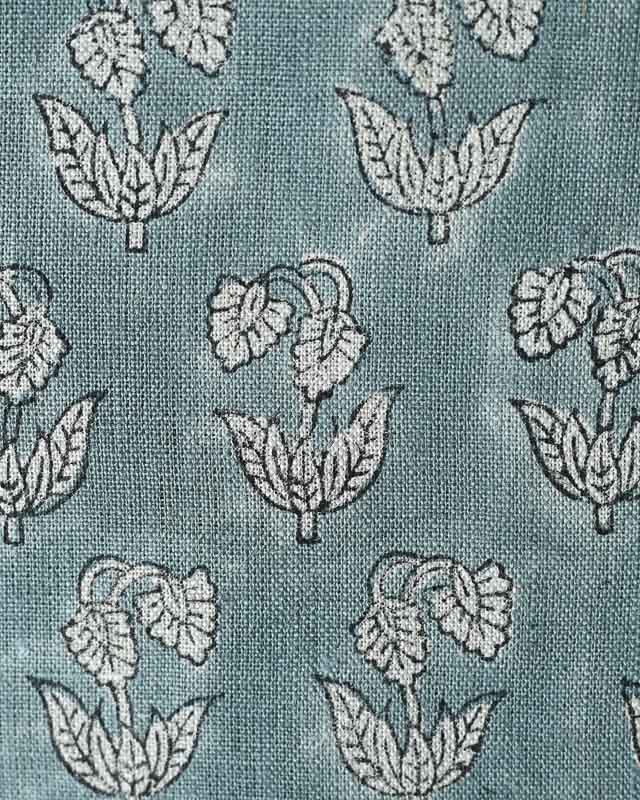 Felicity Hand Block Printed Linen Fabric Linen Fabric