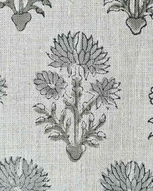 Sylvia Hand Block Printed Linen Fabric Linen Fabric