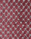 Zay Hand Block Printed Linen Upholstery Fabric Oxblood and Natural Linen Linen Fabric