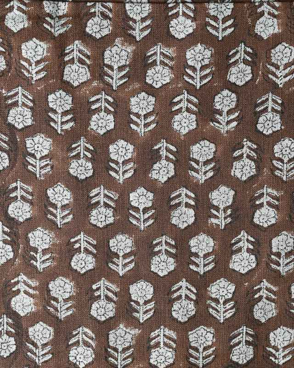 Jade Hand Block Printed Linen Fabric