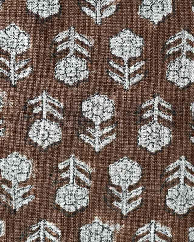 Jade Hand Block Printed Linen Fabric Linen Fabric