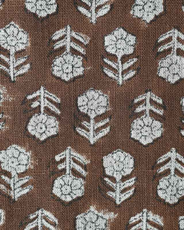 Jade Hand Block Printed Linen Fabric Linen Fabric