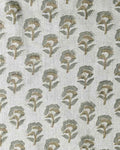 Peyton Floral Linen Fabric Beige and Sage Linen Fabric