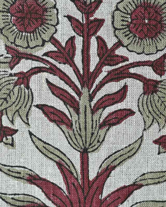 Marigold Hand Block Printed Linen Linen Fabric