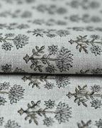 Sylvia Hand Block Printed Linen Fabric Linen Fabric