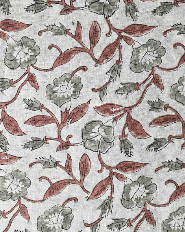Ingrid Block Print Handloom Linen Fabric Linen Fabric