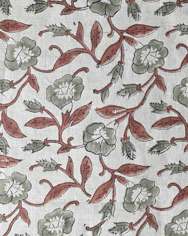 Ingrid Block Print Handloom Linen Fabric