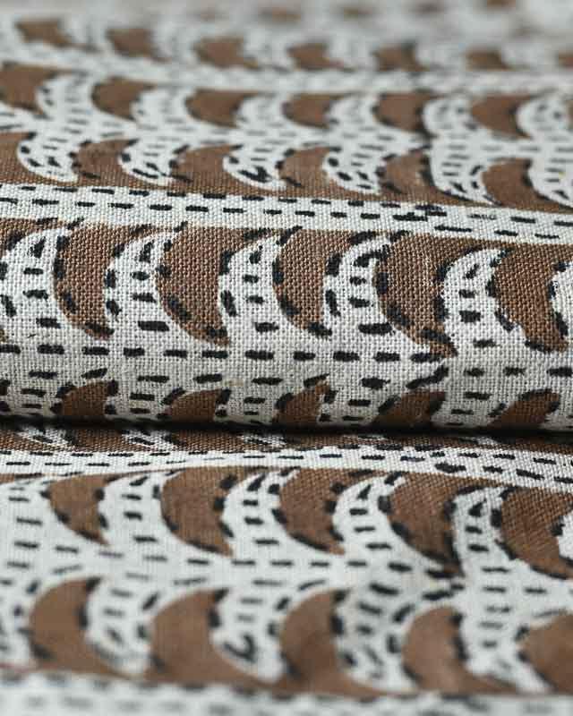 Dixie Hand Block Print Linen Fabric Linen Fabric